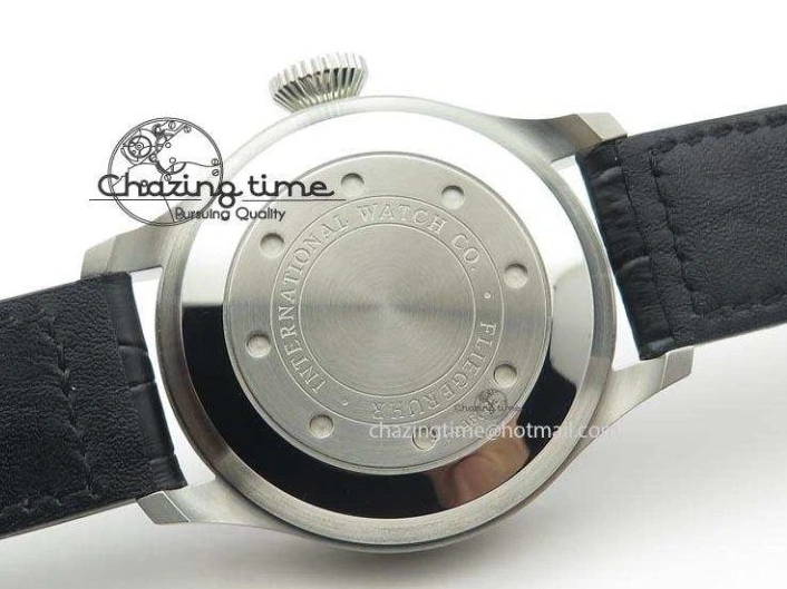 MIROTIME 0318 TimelessDesign Big Pilot Real PR IW500906 ZF 1:1 Best Edition Silver Dial On Black Leather Strap A 7285